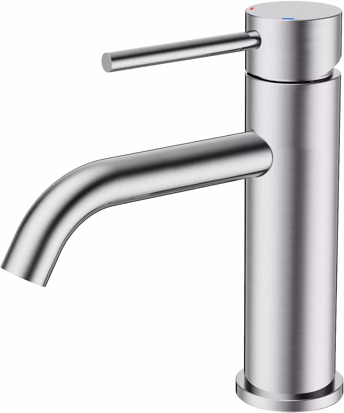 Rubinetto per bagno, con altezza del getto di 190 mm, miscelatore monocomando, finitura in nichel spazzolato, per lavabo