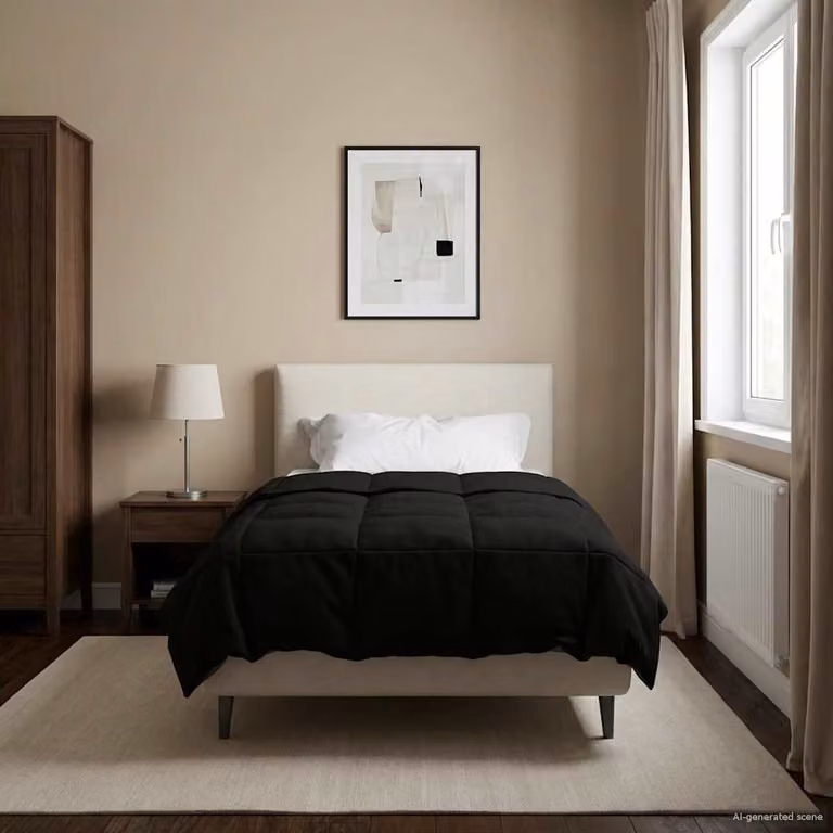 Piumino estivo traspirante e reversibile vidaXL in microfibra, Nero, L: 155 cm x P: 200 cm