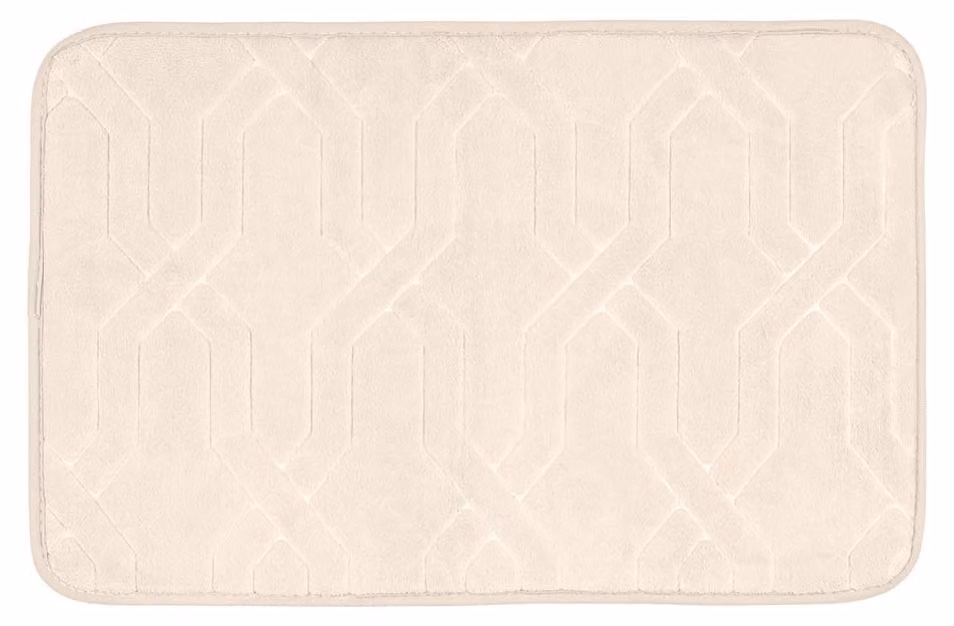 Tappetino da bagno Camier, color beige, morbido, assorbente e antiscivolo - Allstar