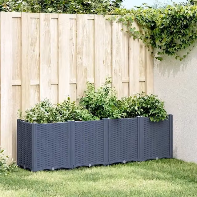 Fioriera da giardino vidaXL in plastica grigio blu L: 160 cm, P: 40 cm, H: 53 cm – 1
