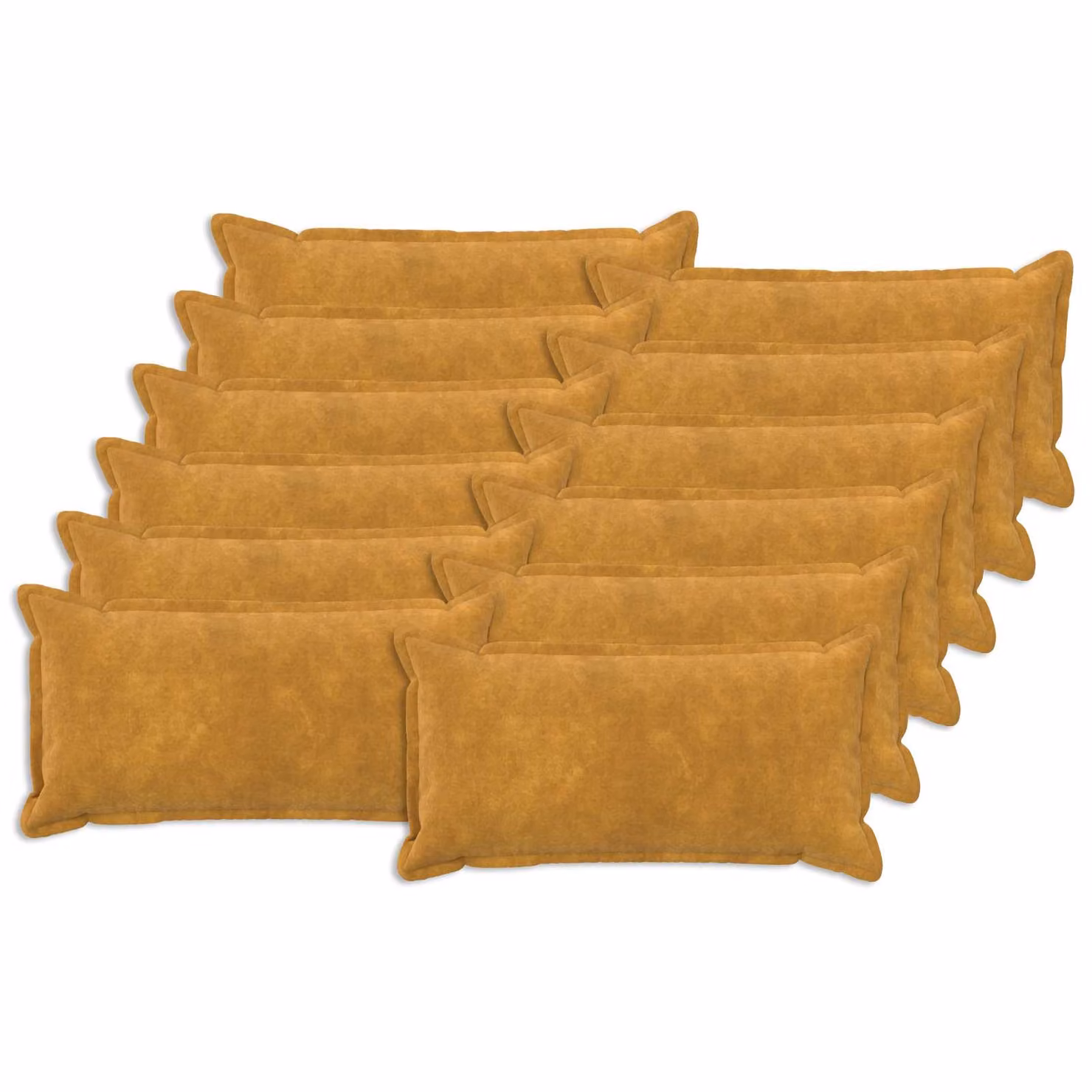 Set di 12 federe vidaXL HOUTEN gialle in microfibra fleece, L 40 cm x P 80 cm