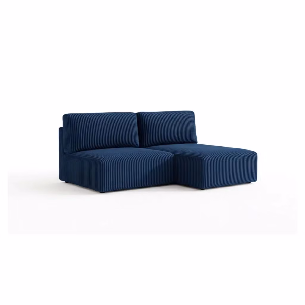 Divano Letto Pergola DMORA con Penisola Contenitore, L Shape, Blu, L/P/H: 210 x 149 x 41 cm – 2