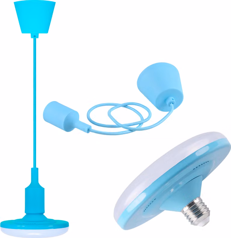 Lampada a sospensione KIKI blu 1xE27x10W in plastica, dimensioni: 100x23x15 cm, IP20, Polux