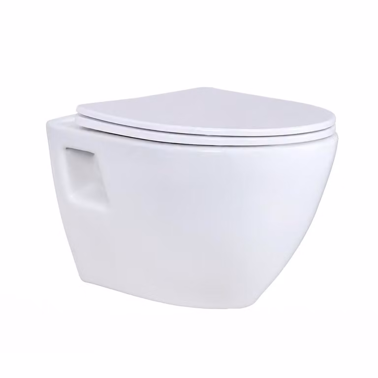 CREAVIT TERRA WC sospeso ovale – bianco lucido, robusta Vetroceramica sanitaria per un moderno montaggio a parete in bagno