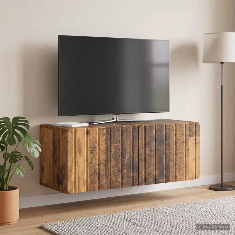 vidaXL Mobile Porta TV da Muro Moderno in Legno Marrone L: 78,5 cm, P: 31 cm, H: 30 cm