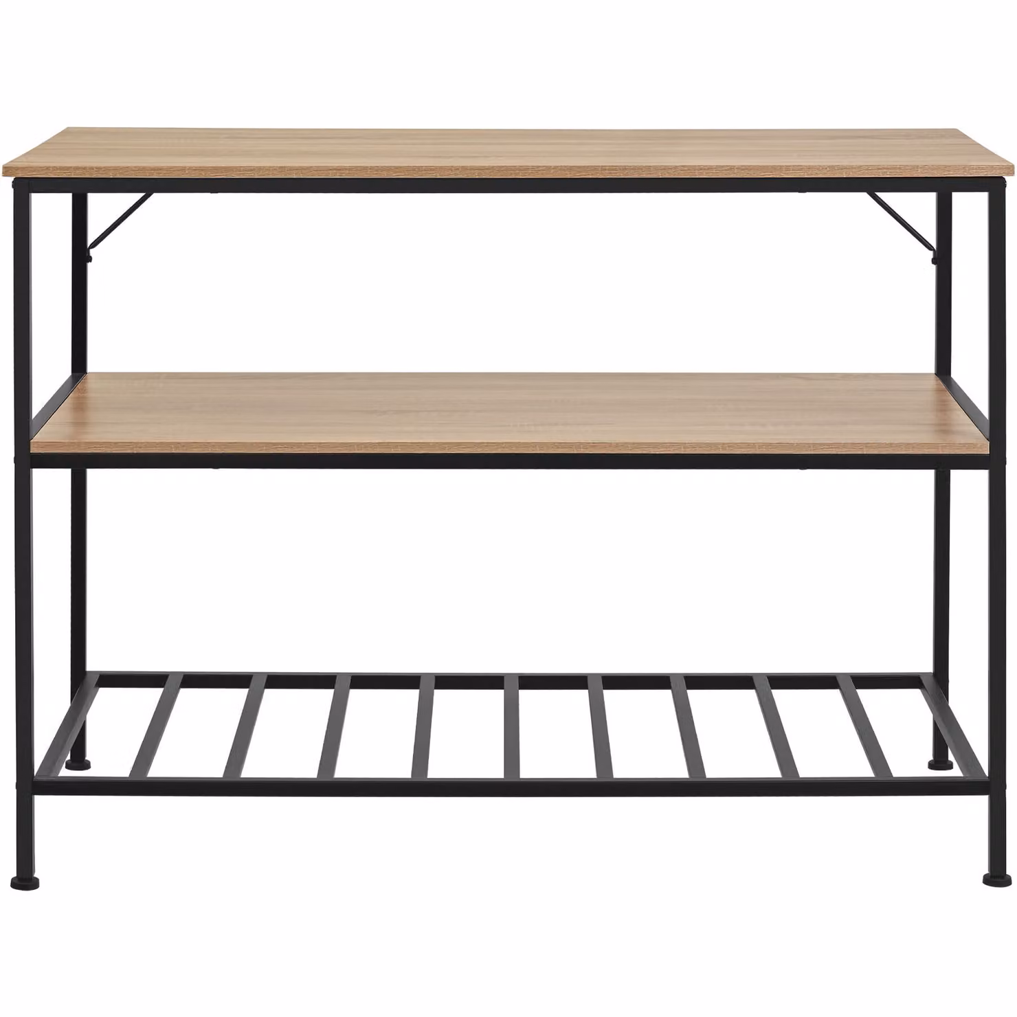Scaffale da cucina industriale Tectake Akeley in legno rovere e metallo, colore beige e marrone, L: 120 cm, H: 90,5 cm, P: 60 cm – 3