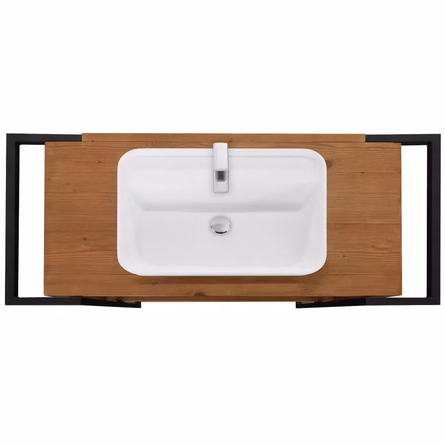 Mobile bagno industrial Mobili 2G con cortina in legno massello di abete, L/P/H: 120 x 56 x 83 cm – 3
