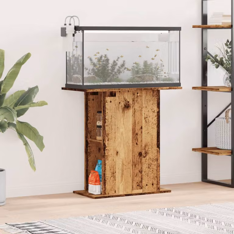 vidaXL Supporto per acquario in legno ingegnerizzato marrone, L: 75 cm, P: 36 cm, H: 72,5 cm