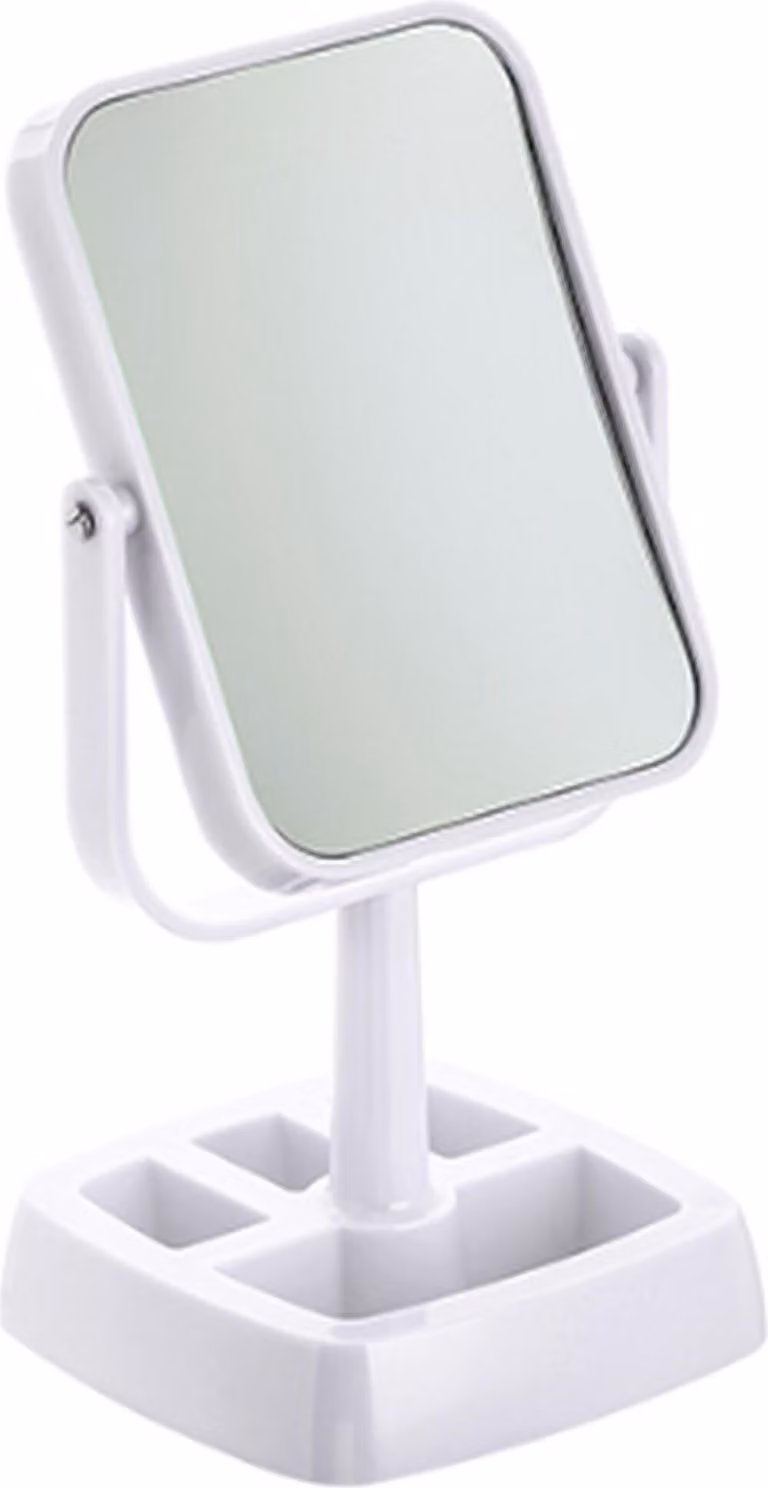 Porta specchio MSV bianco con contenitore quadrato