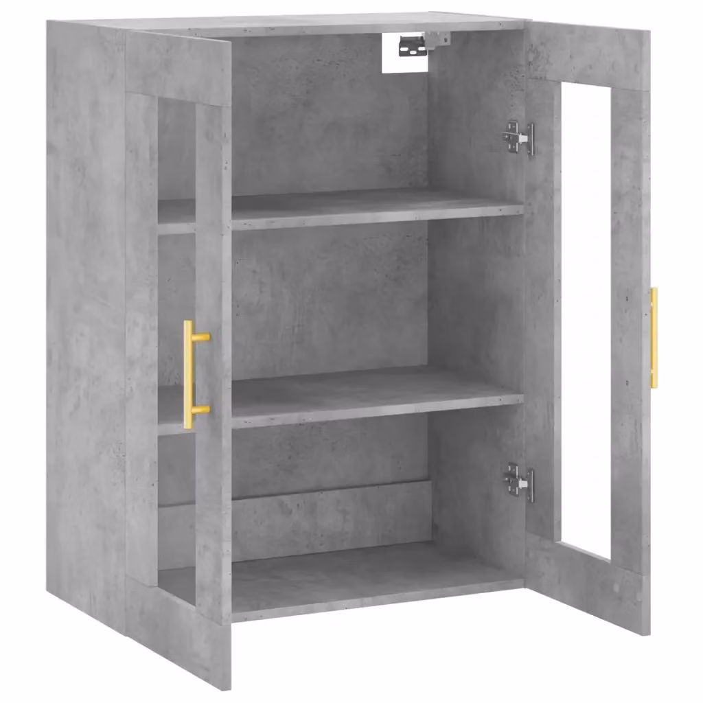 Mobiletto a parete moderno HELLOSHOP26 in legno composito e vetro grigio L: 69,5 cm, P: 34 cm, H: 90 cm – 2