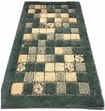 Tappeto da bagno MOSAICO Verde e Bianco con design moderno, L: 110 cm, P: 60 cm