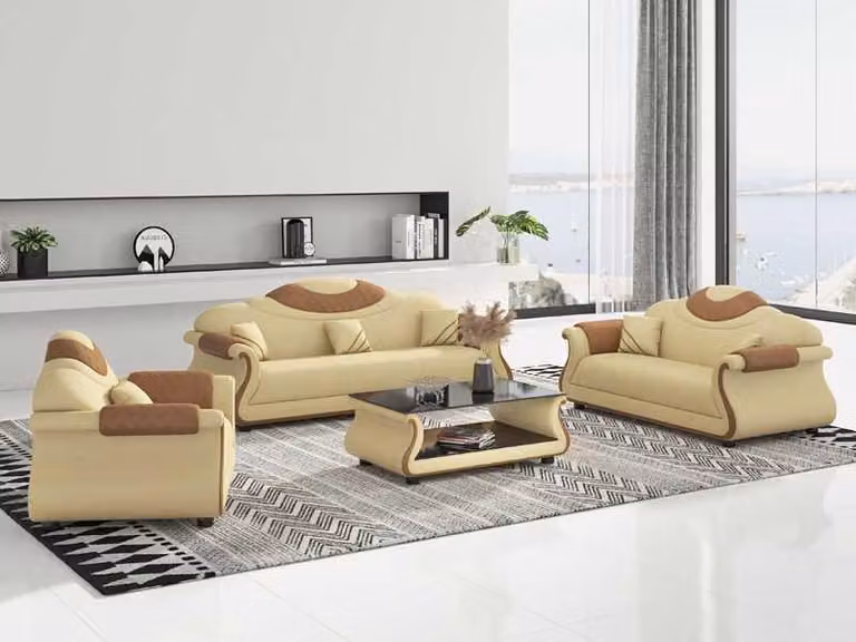 Komplette Couchgarnitur Sofagarnitur 3tlg Sofas Ledersofas Sofa Braun