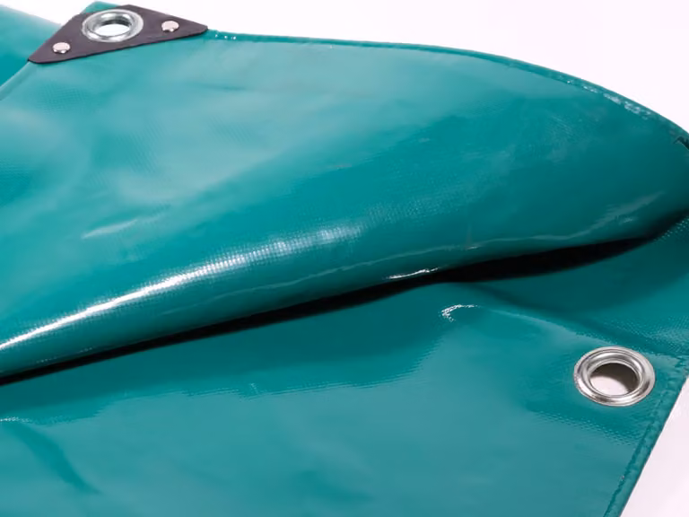 Telone in PVC verde 650 g|m² 4 x 6 m di spessore telone per camion impermeabile con occhielli