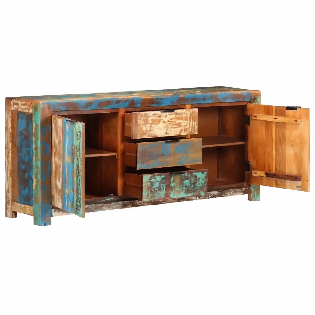 Credenza rustica in legno massello multicolore vidaXL L/P/H: 175 x 40 x 75 cm – 2