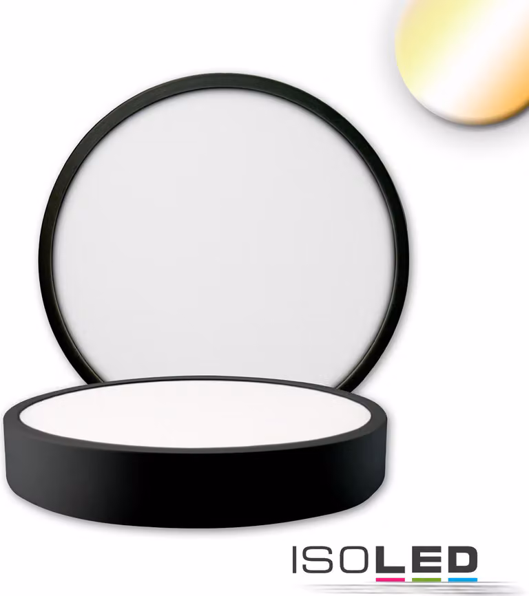 Plafoniera LED PRO nera, 15W, rotonda, DN170, ColorSwitch 2700|3000|4000K, dimmerabile