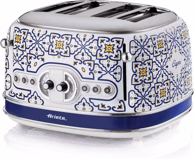 Tostapane Ariete multicolore con 1630W di potenza, capacità per 4 fette e 6 livelli di doratura – 1