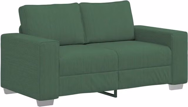 Divano | Divano da soggiorno | Sofa Divanetto Verde Scuro 160x77x82cm Tessuto di Velluto a Coste