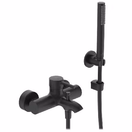 Ideal Standard CeraLine - Miscelatore a muro per lavabo con accessori, nero, modello BC270XG