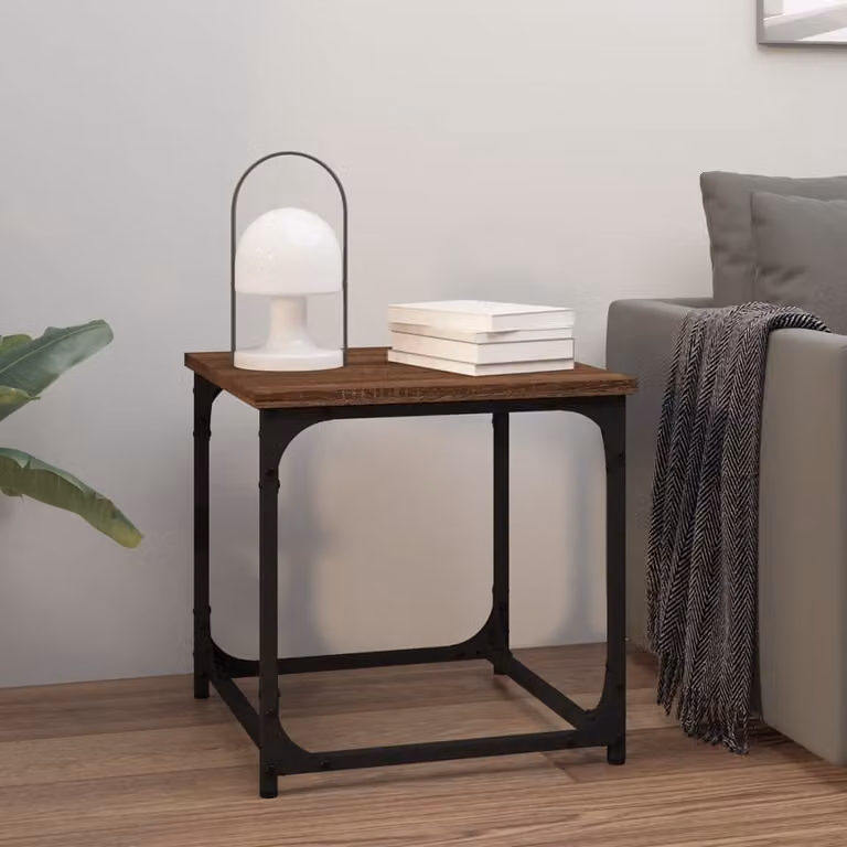 vidaXL Tavolino da Salotto Quadrato in Legno Rovere Marrone L/P/H: 40 x 40 x 40 cm