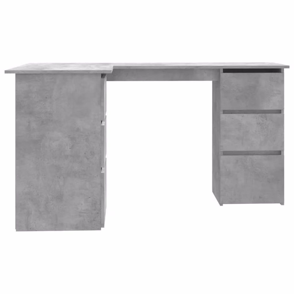 Scrivania angolare moderna in legno MDF grigio L: 145 cm, P: 100 cm, H: 76 cm – 2