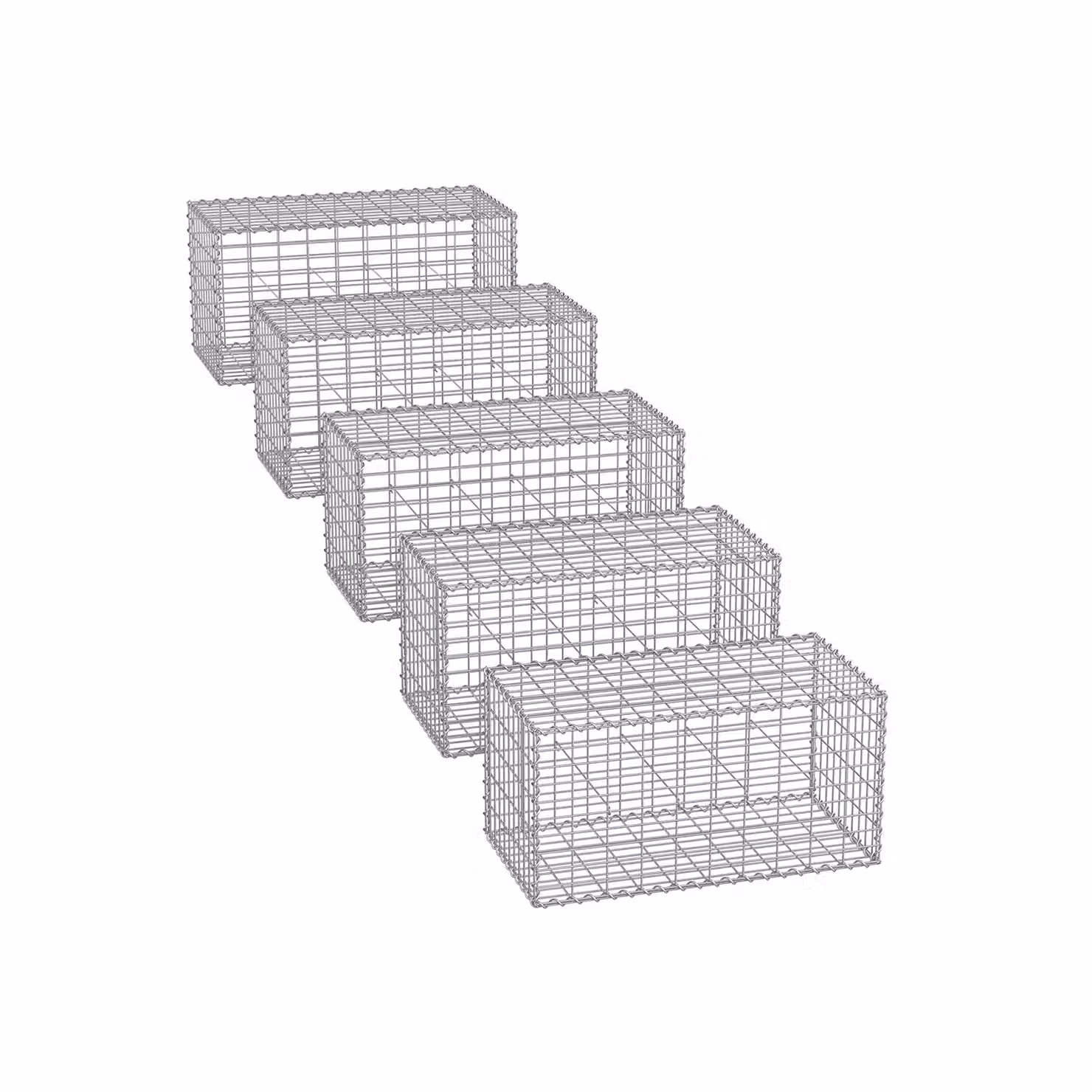 Gabbioni in Metallo Zincato per Decorazioni da Giardino, 5