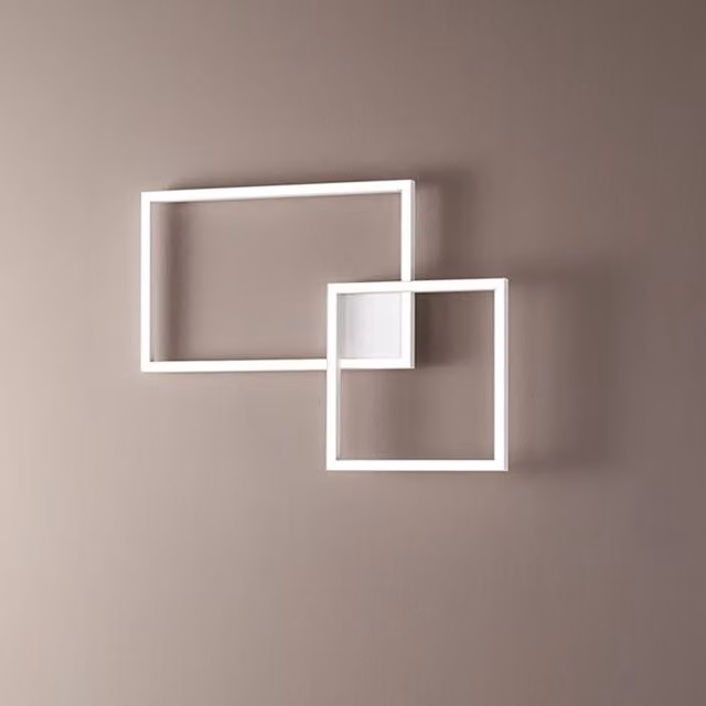 Plafoniera Moderna Cross Alluminio Bianco Opaco Led 45W Dimmerabile Ip20
