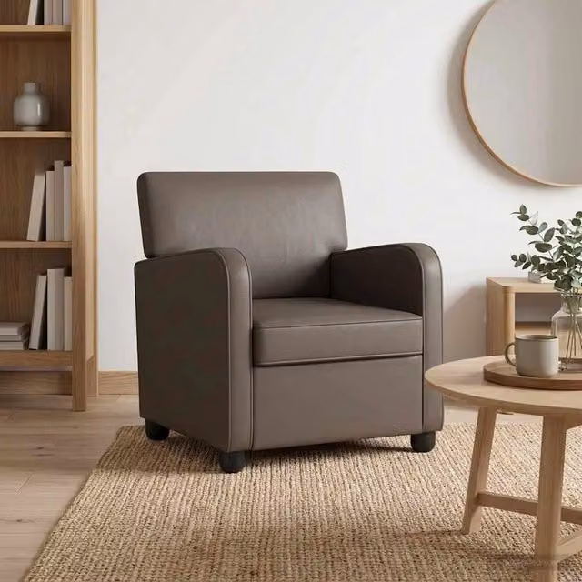 Poltrona relax moderna vidaXL in similpelle marrone lucido con braccioli