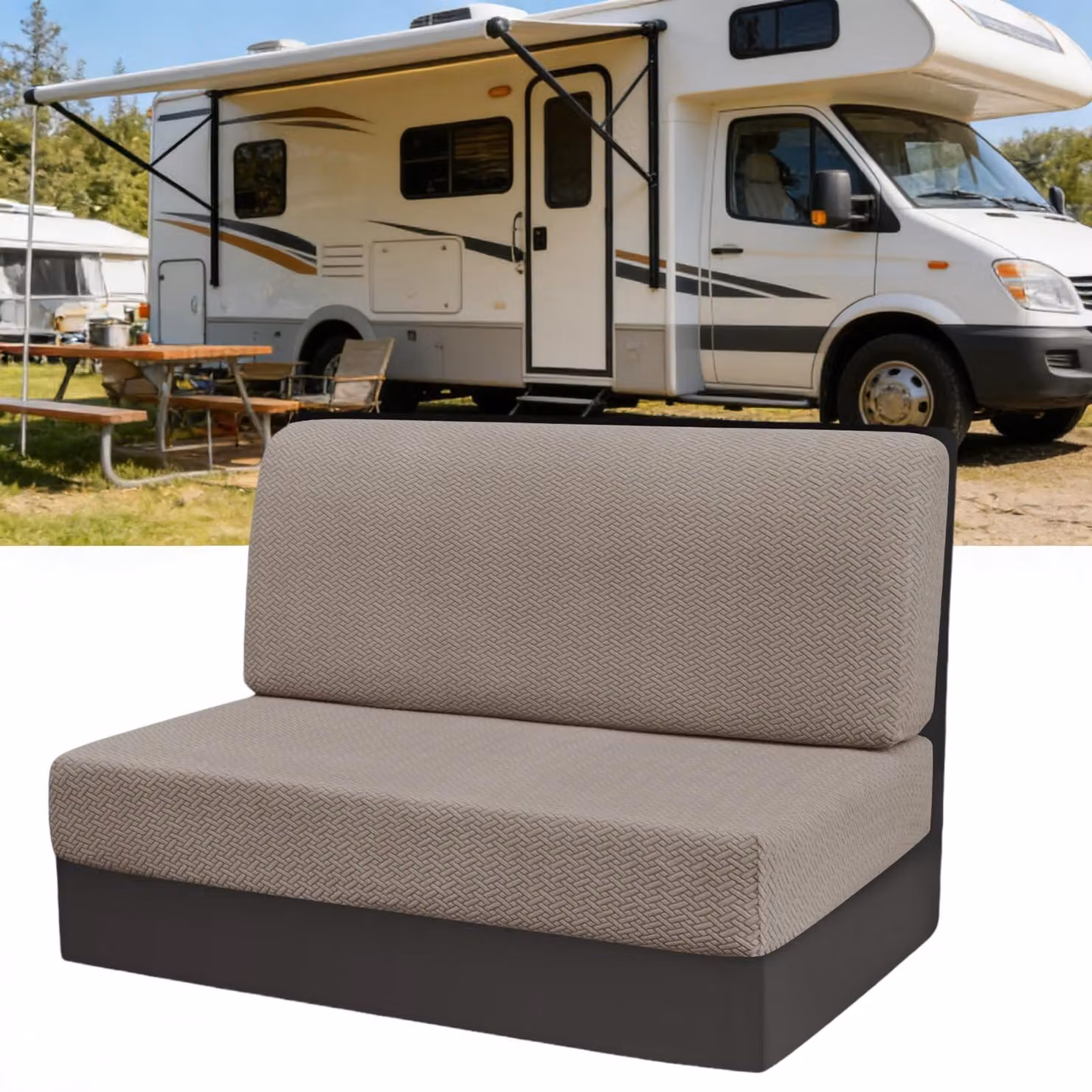 Set di 2 copridivano elasticizzati per camper