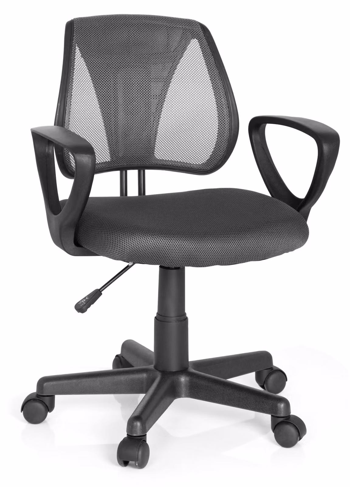 hjh OFFICE sedia girevole per bambini KIDDY CD sedia da scrivania per bambini regolabile in altezza con braccioli tessuto / rete