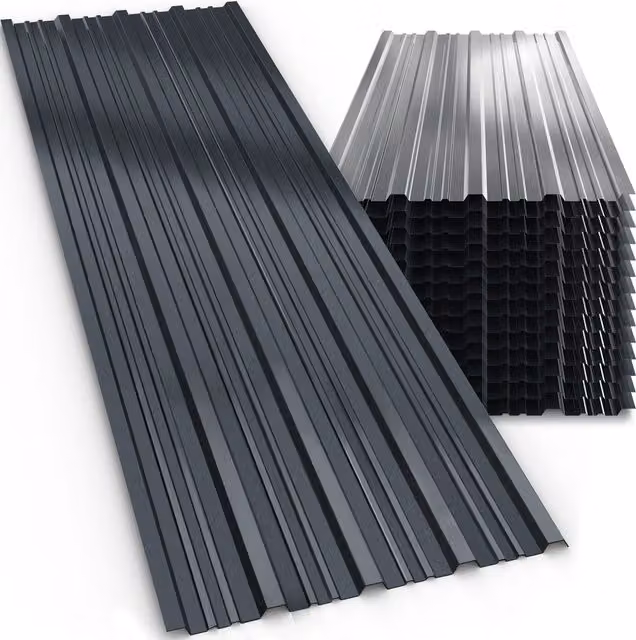Set da 12 lastre profilate trapezoidali Gardebruk in acciaio zincato colore antracite L: 110 cm, P: 46 cm, Copertura totale 7 m²