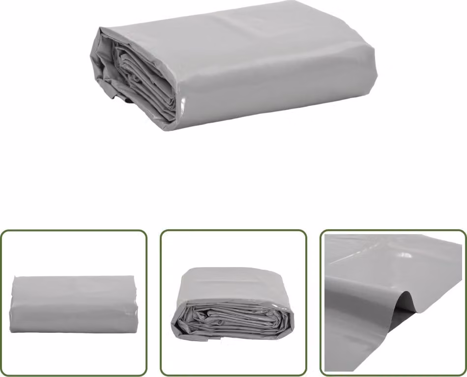 The Living Store Abdeckplane Grau 4x5 m 650 g/m²