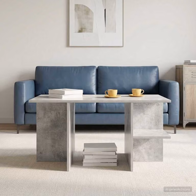 vidaXL Tavolino da salotto moderno in MDF Grigio L: 87 cm, P: 50 cm, H: 45 cm