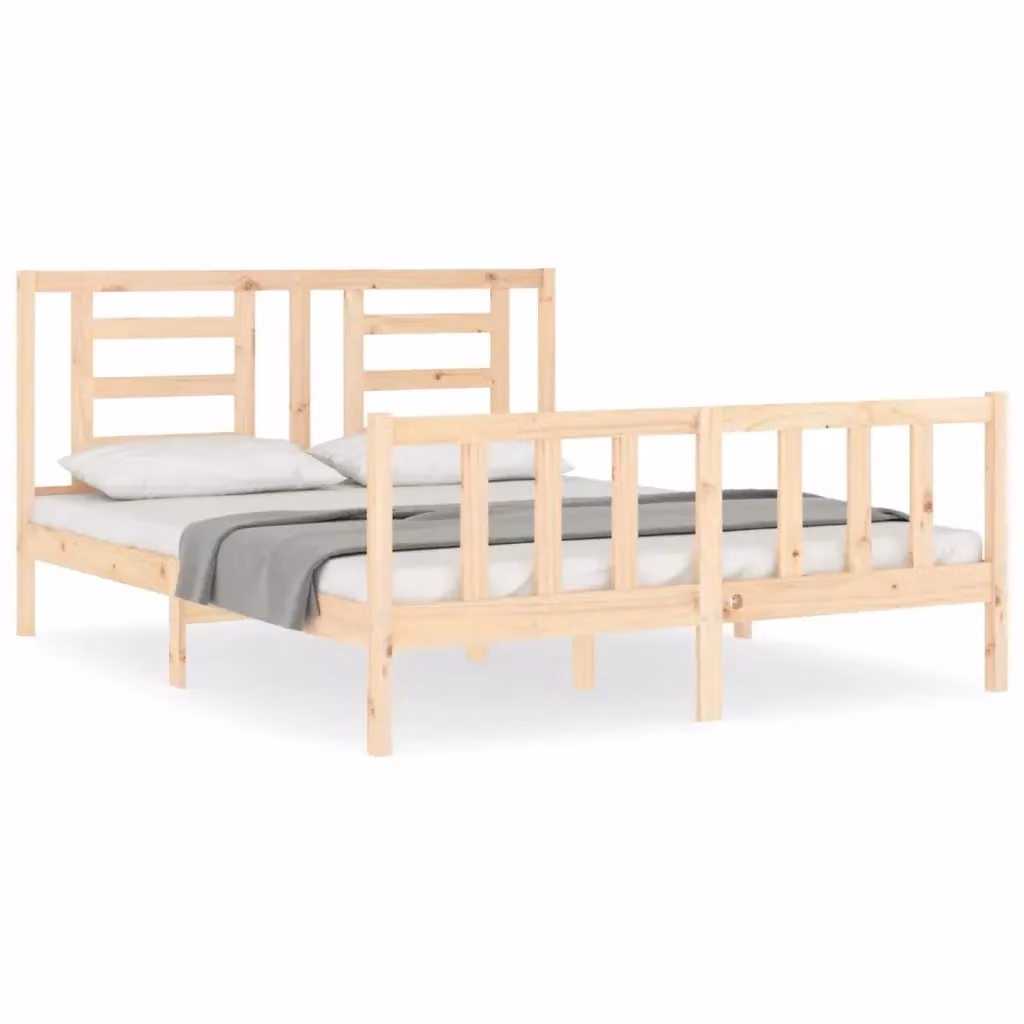 Giroletto vidaXL in legno massello di pino naturale con doghe fisse e struttura rigida, L/P/H: 200 x 160 x 165,5 cm – 2