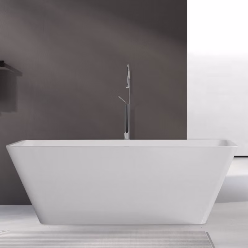 Vasca da bagno, vasca da bagno freestanding in acrilico, vasca da bagno freestanding moderna con scarico, 168 x 75 x 58 cm