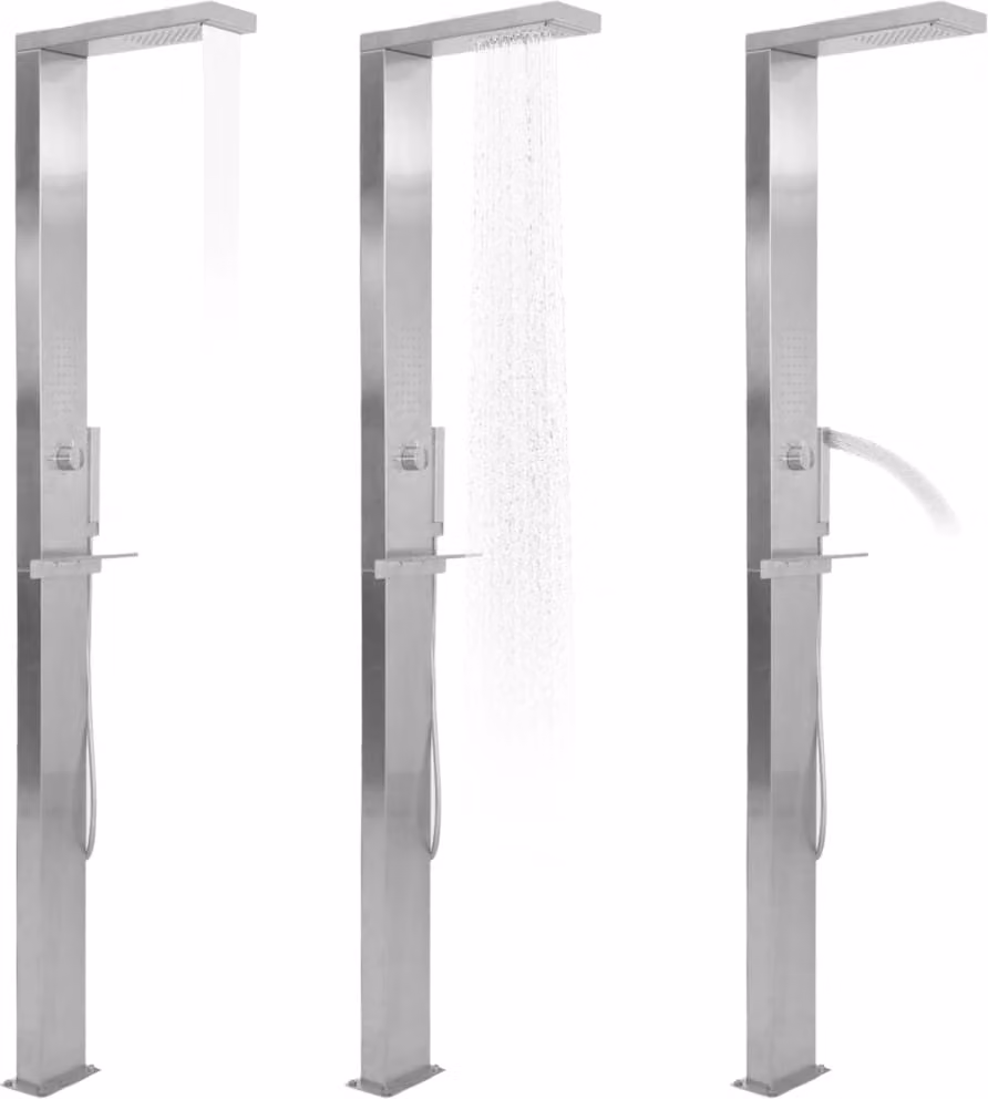 Doccia da Giardino in Acciaio Inox Quadrata