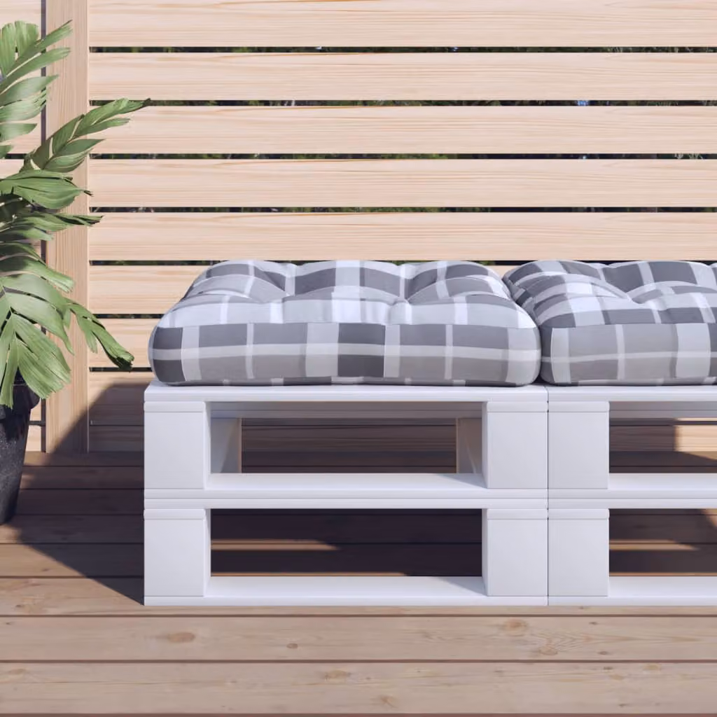 vidaXL Cuscino per Pallet Quadrato Grigio in Poliestere L/P/H: 50 x 50 x 12 cm