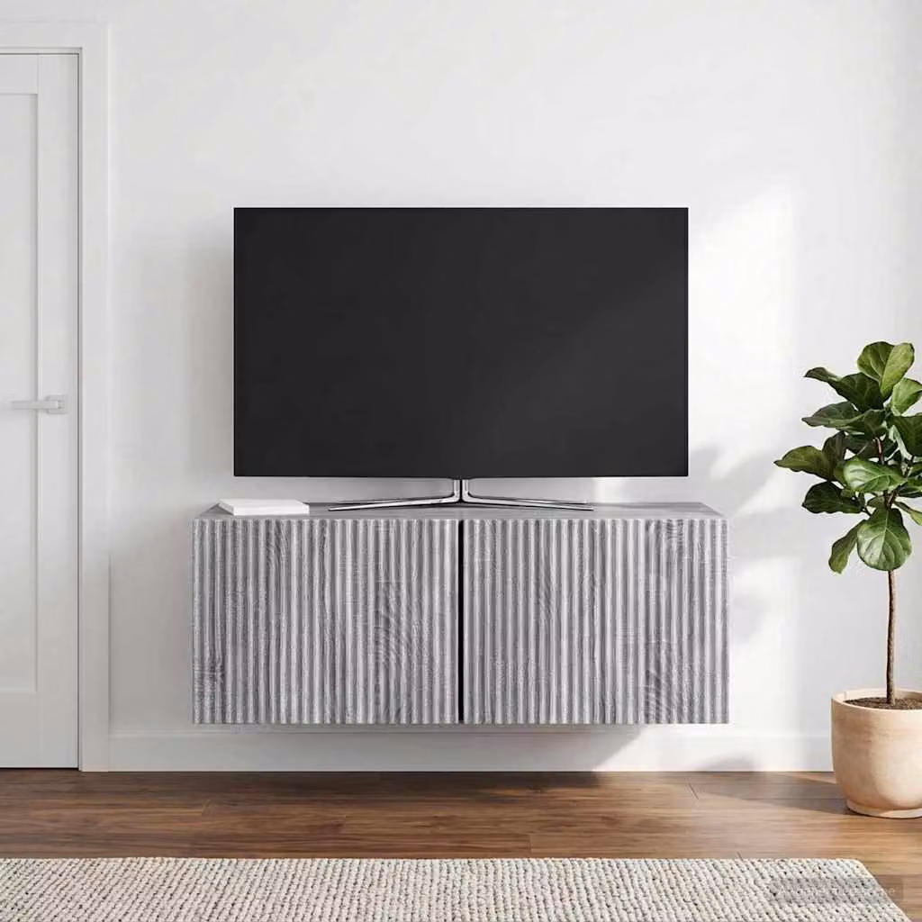 Mobile Porta TV da Muro vidaXL Moderno Grigio L: 78,5 cm, P: 31 cm, H: 30 cm