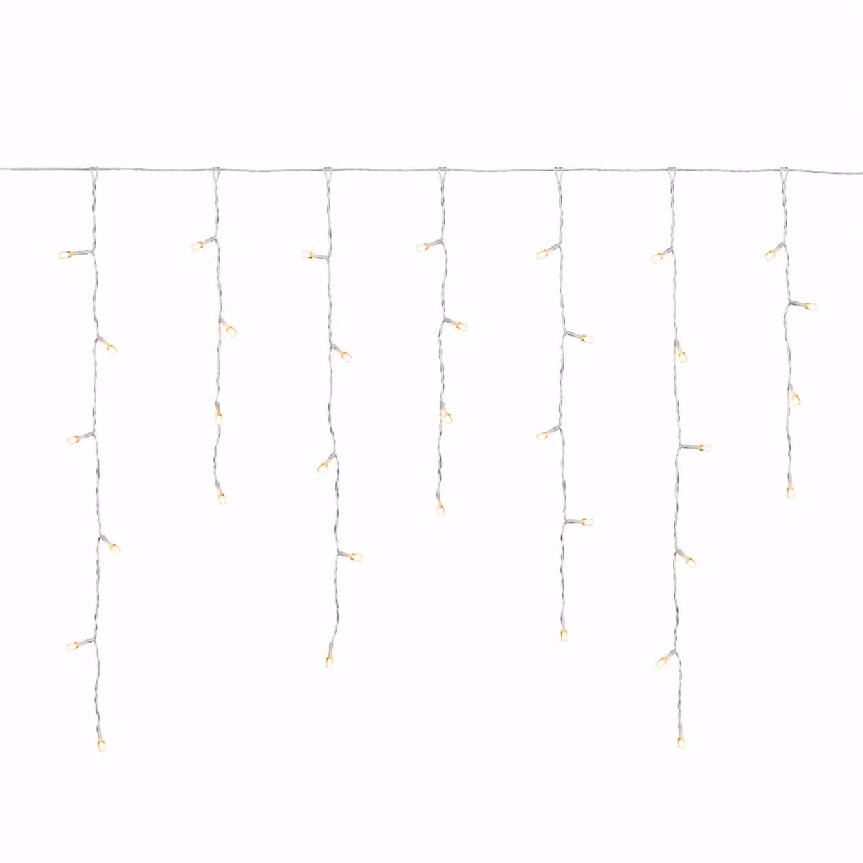 DICTROLUX Tenda Luminosa Ice Light a Batteria con 64 Led Bianco Caldo, H: 0,60 m x L: 3 m – 1