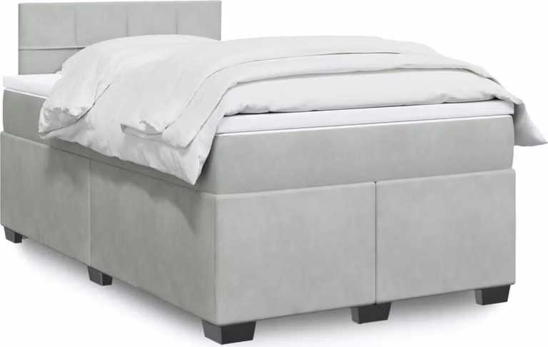 Maison Exclusive - Giroletto a Molle con Materasso Grigio Chiaro 120x200cm Velluto