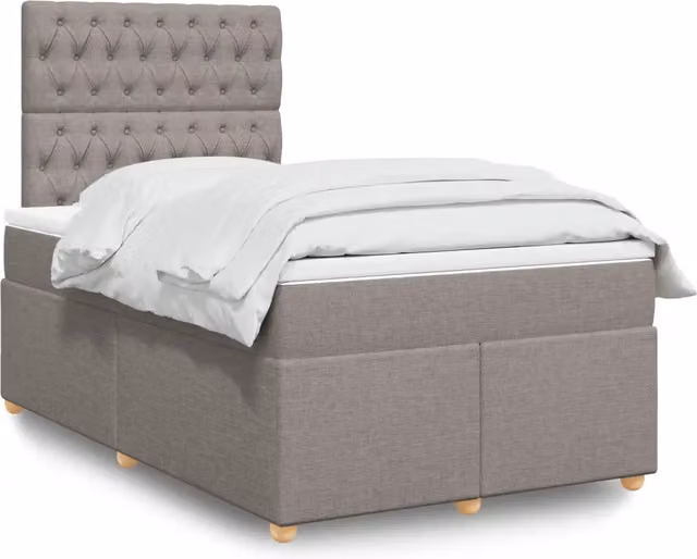 Letto Ibrido Moderno vidaXL con Materasso in Tessuto Beige e Grigio L/P/H: 120 x 200 x 150,5 cm