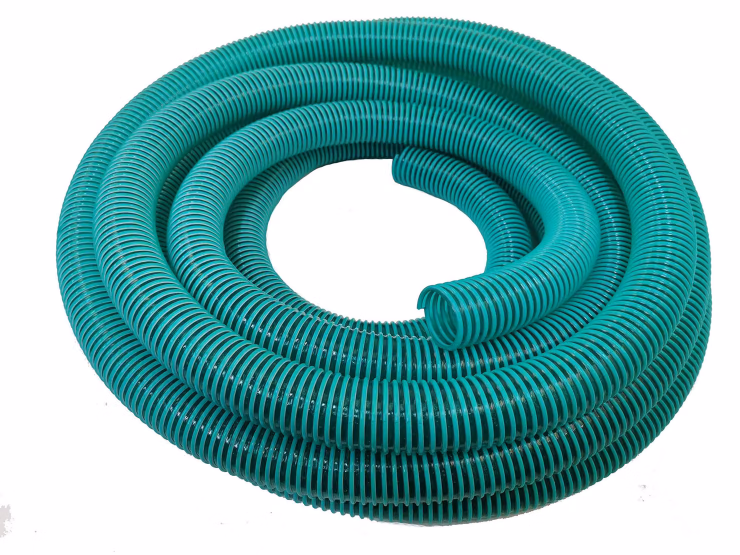 Tubo a spirale, tubo di aspirazione e pressione, PVC, verde/trasparente, 25 mm, 10 metri