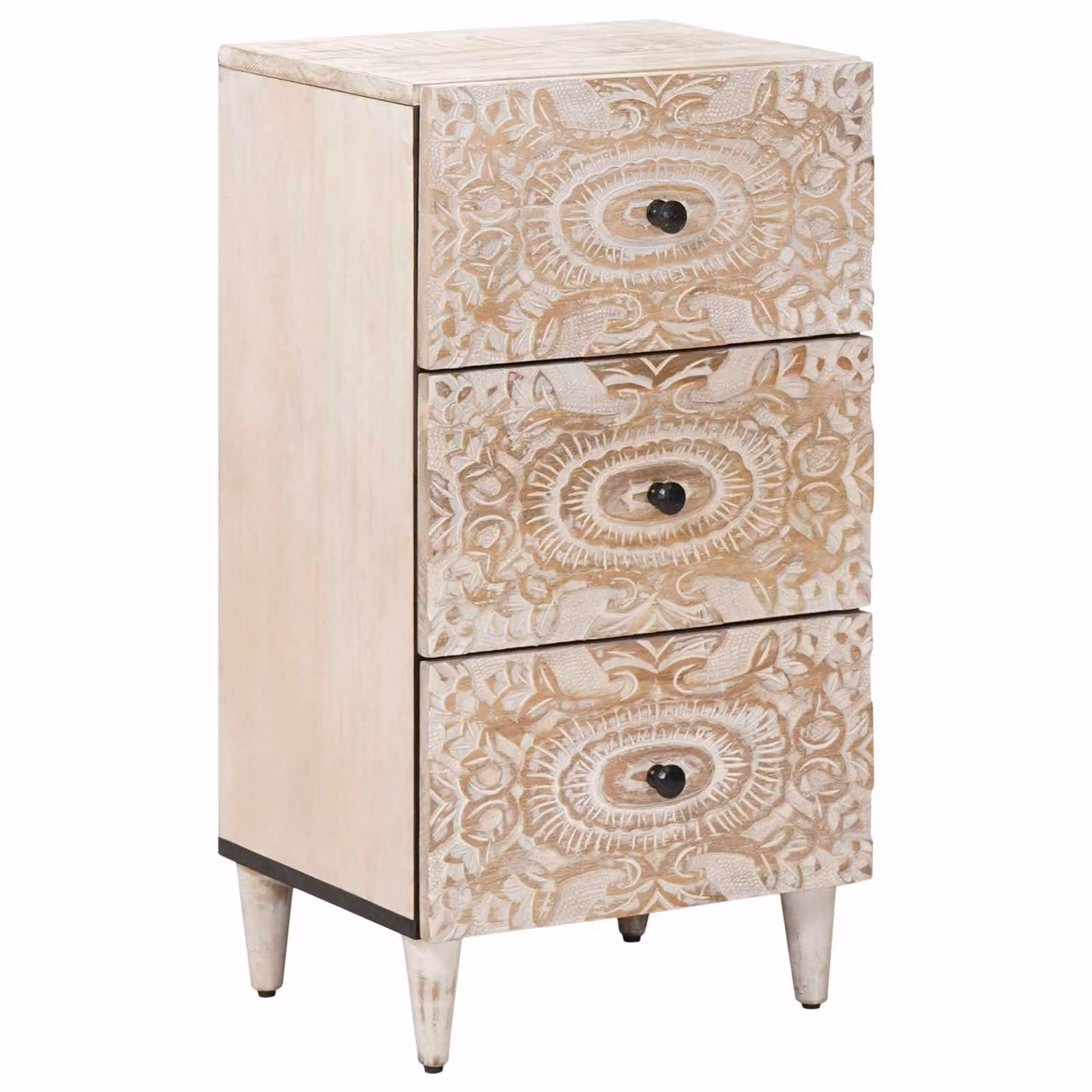 vidaXL Credenza Bianco 40 x 33,5 x 75 cm Legno di mango massello