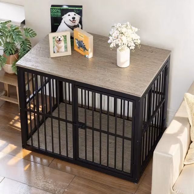 Mobile multiuso Minimal grigio per cani o TV, in truciolato impermeabile, L: 84 cm, P: 56 cm, H: 66 cm – 1