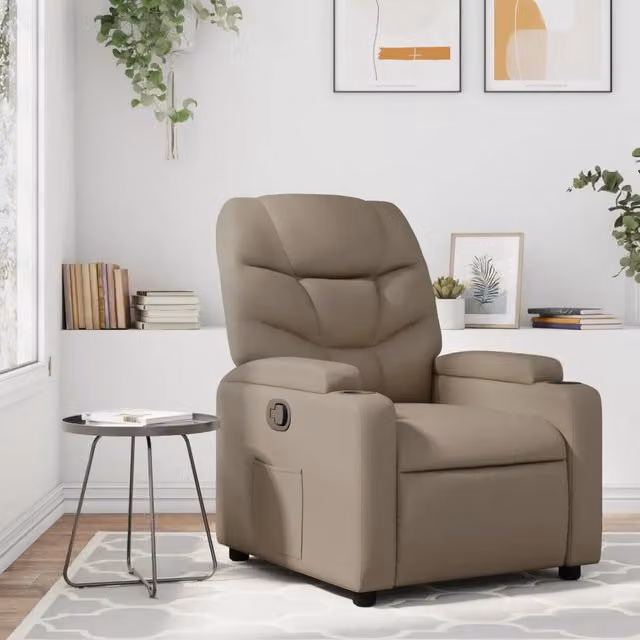 Poltrona Reclinabile Relax vidaXL in Similpelle Beige con Braccioli
