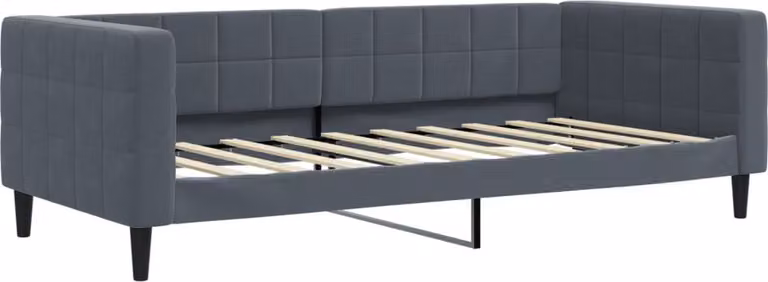 Letto da Giorno Grigio Scuro 90x190 cm in Velluto