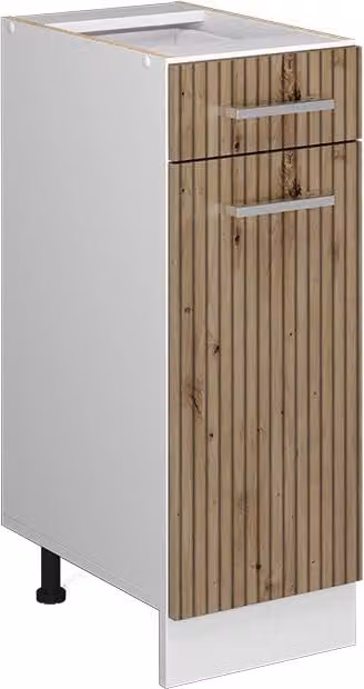 Mobiletto base per cucina Vicco R-Line Bianco e Grigio L: 30 cm