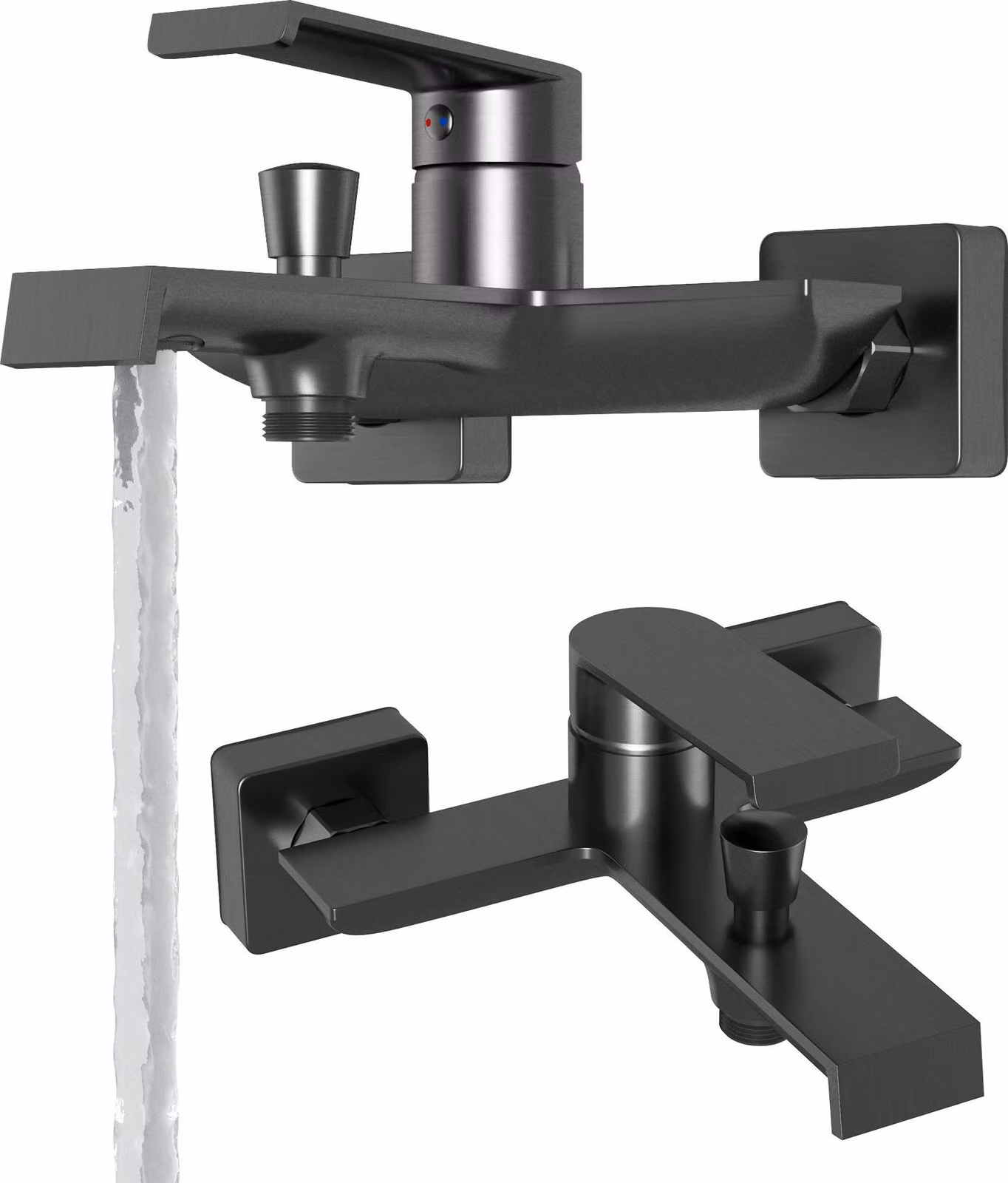 Granitan - Miscelatore vasca - Rubinetto vasca - Miscelatore gun grey - montaggio a parete - STYL