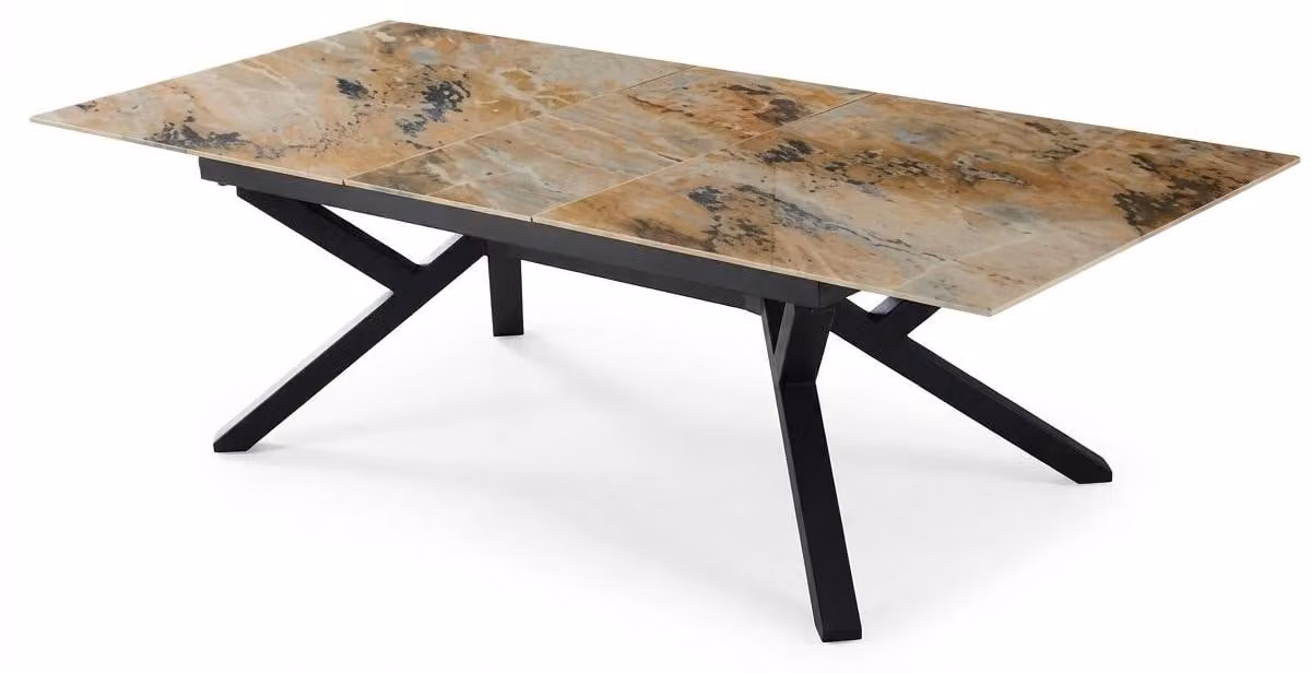 Tavolo da pranzo in metallo e Vetroceramica, design moderno, comfort, ideale per l'arredamento contemporaneo