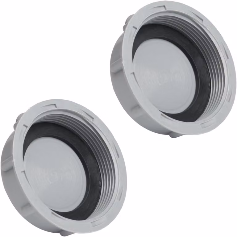 Sifone per lavello da cucina con tappo, per tubo di scarico di diametro Dn40 (40 mm), filettatura G1½ e guarnizioni piatte - Set di 2