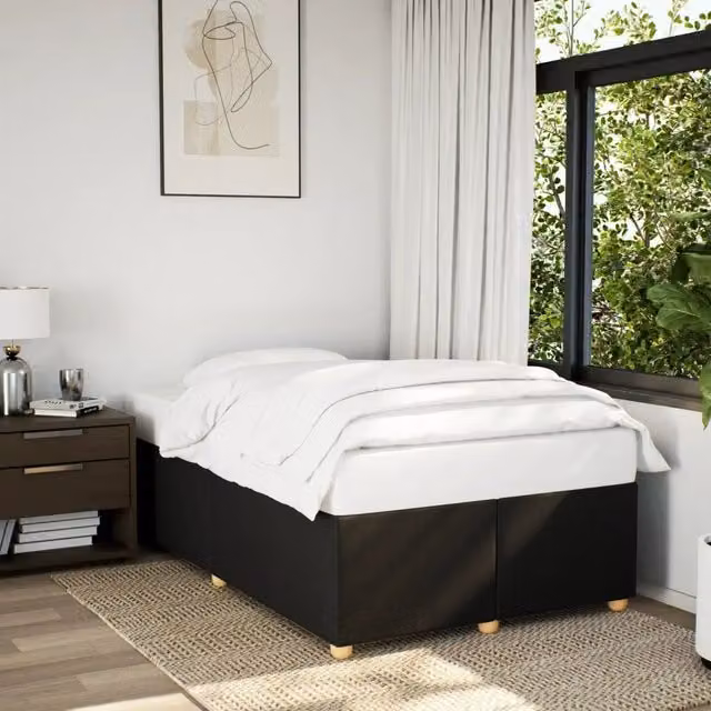 Giroletto senza Materasso-Struttura Letto Nero 120x190 cm in Tessuto 909483